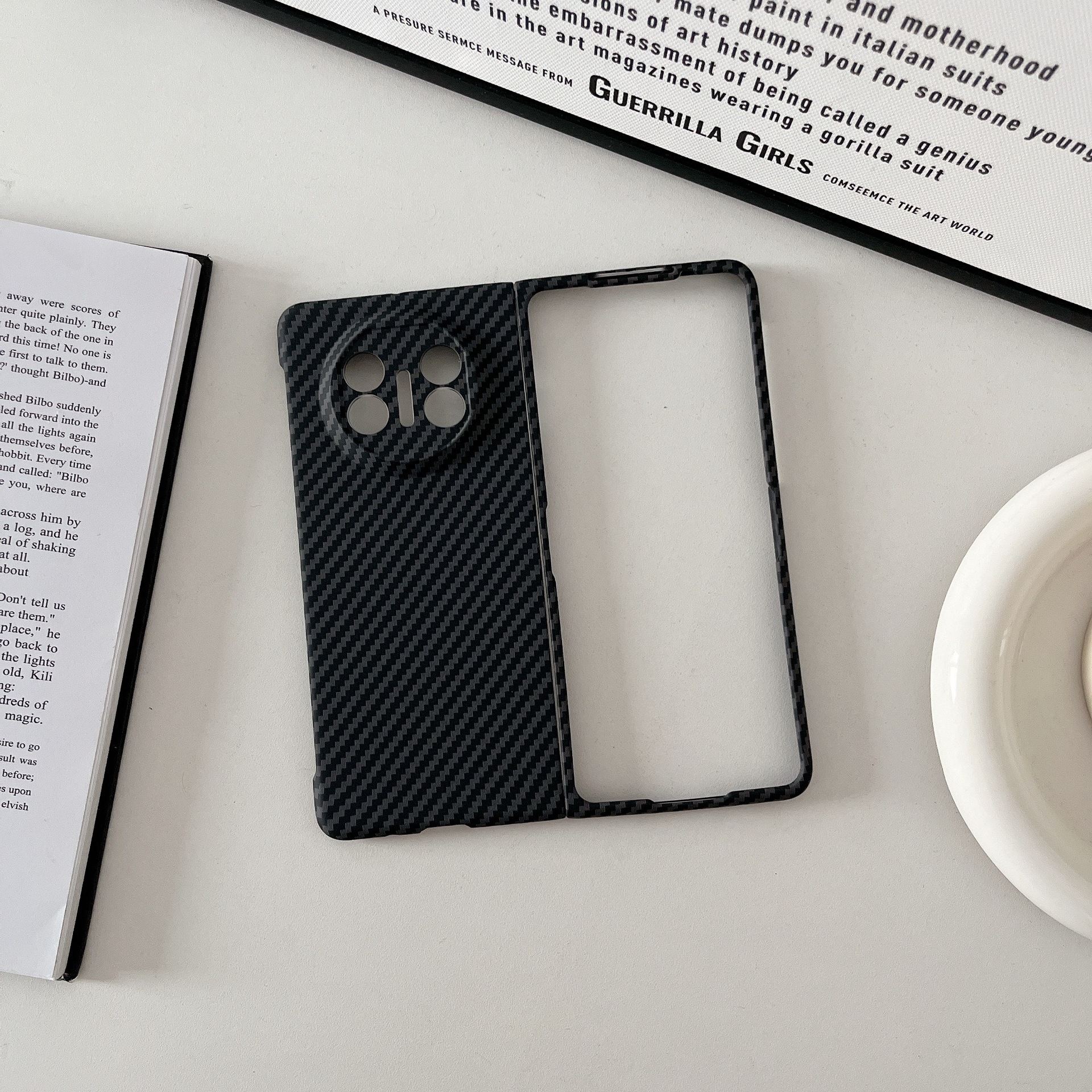 Compatible with Huawei Mate X7 phone case, X6 carbon fiber texture magnetic ring, X5 foldable screen ultra-thin drop-proof protective case