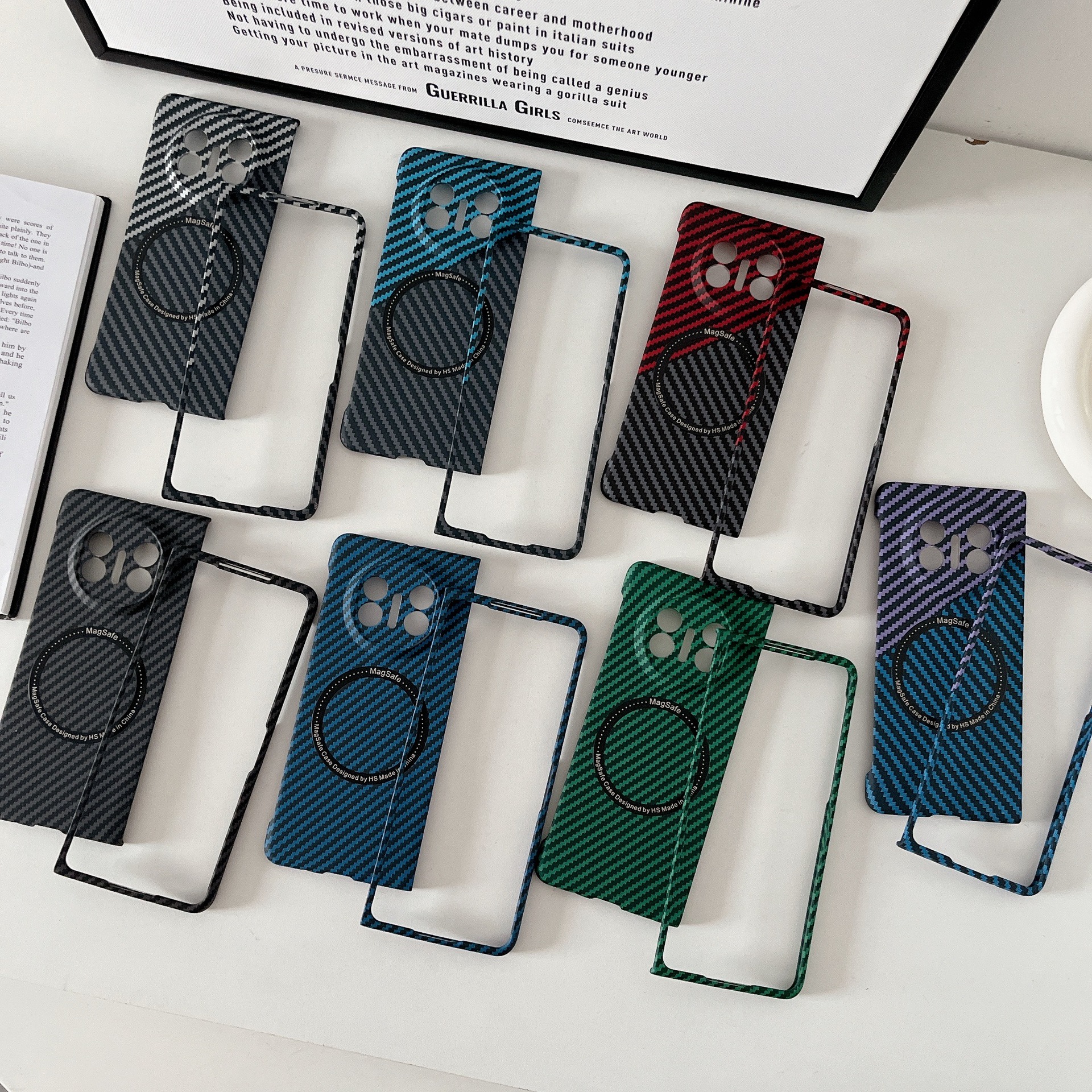 Compatible with Huawei Mate X7 phone case, X6 carbon fiber texture magnetic ring, X5 foldable screen ultra-thin drop-proof protective case