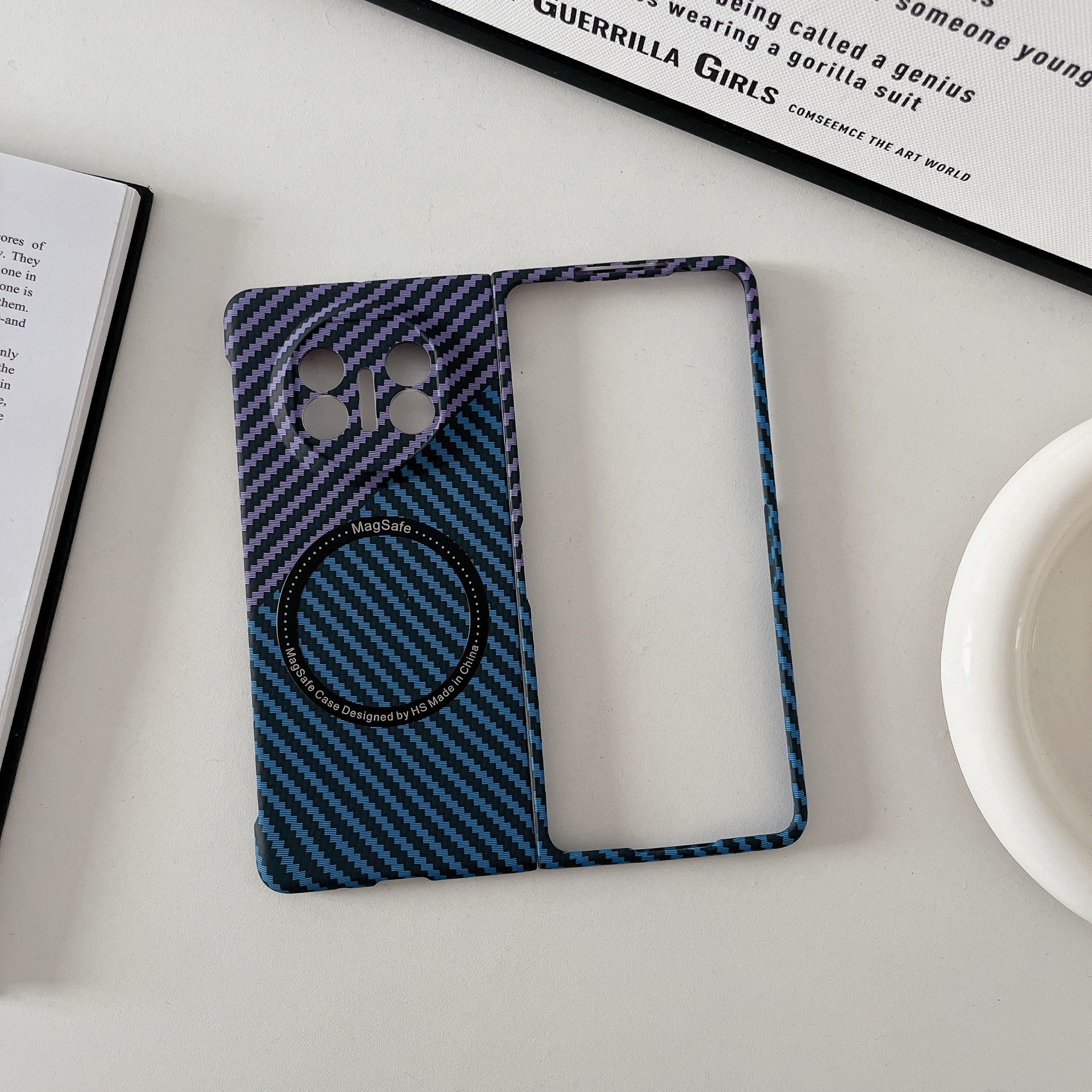 Compatible with Huawei Mate X7 phone case, X6 carbon fiber texture magnetic ring, X5 foldable screen ultra-thin drop-proof protective case