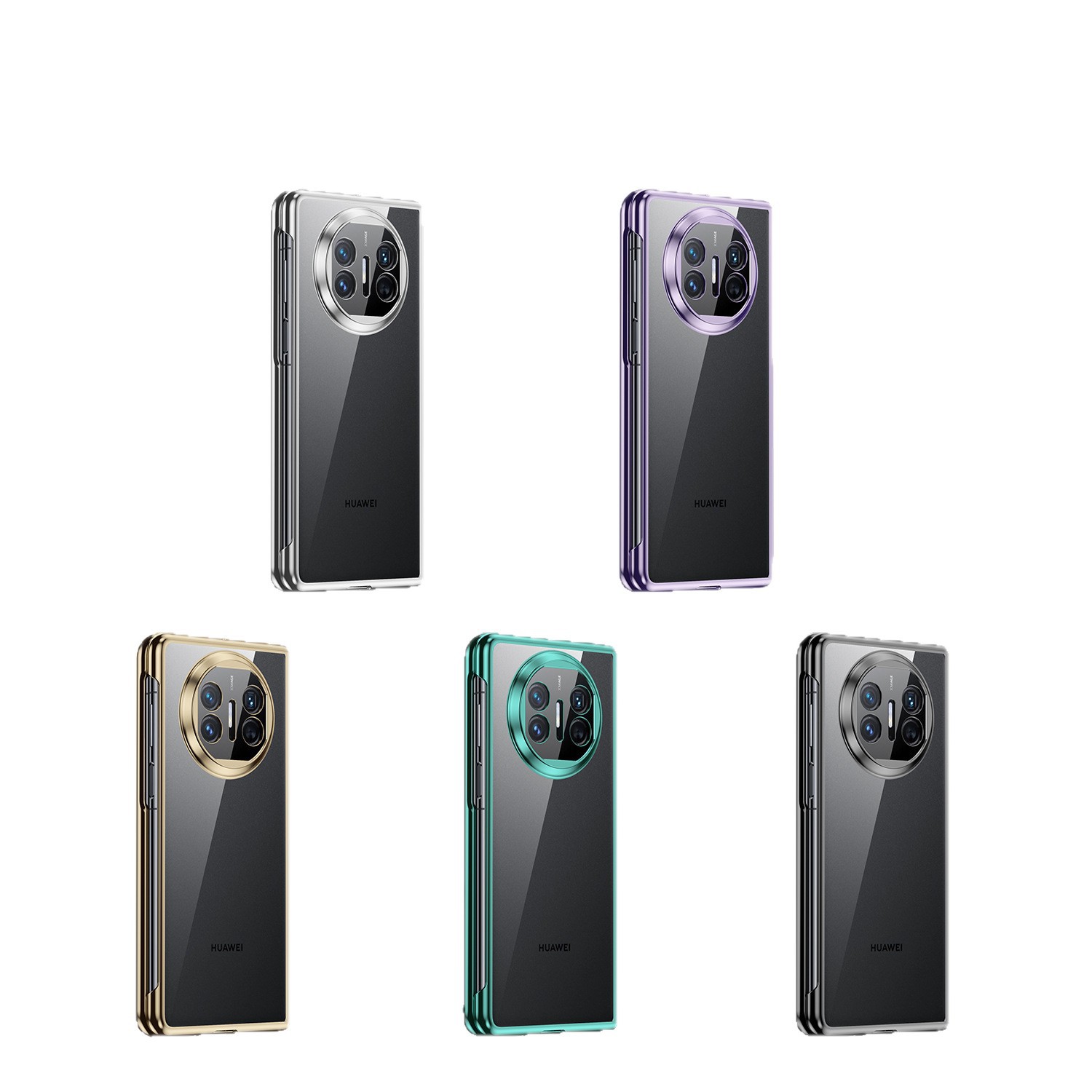 Compatible with Huawei Mate X7/X6 phone cases, Honor V6 electroplated transparent N6 foldable screen V5 drop-proof protective cases