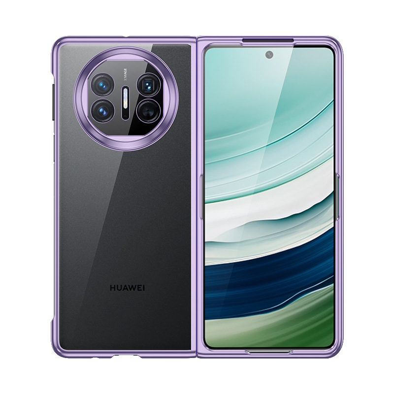 Compatible with Huawei Mate X7/X6 phone cases, Honor V6 electroplated transparent N6 foldable screen V5 drop-proof protective cases