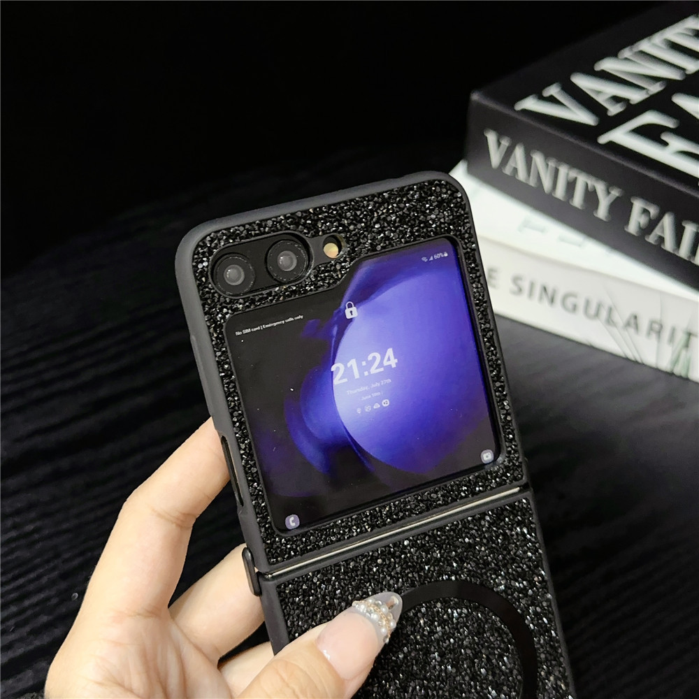 Compatible with Samsung Z Fold7/6/5 phone case, Flip7/6/5/4/3 foldable screen diamond magnetic charging protective case
