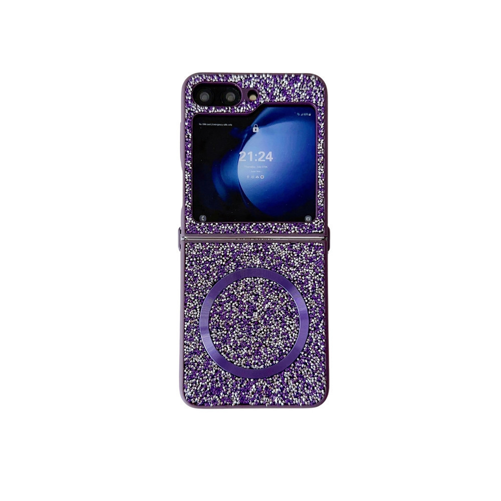 Compatible with Samsung Z Fold7/6/5 phone case, Flip7/6/5/4/3 foldable screen diamond magnetic charging protective case
