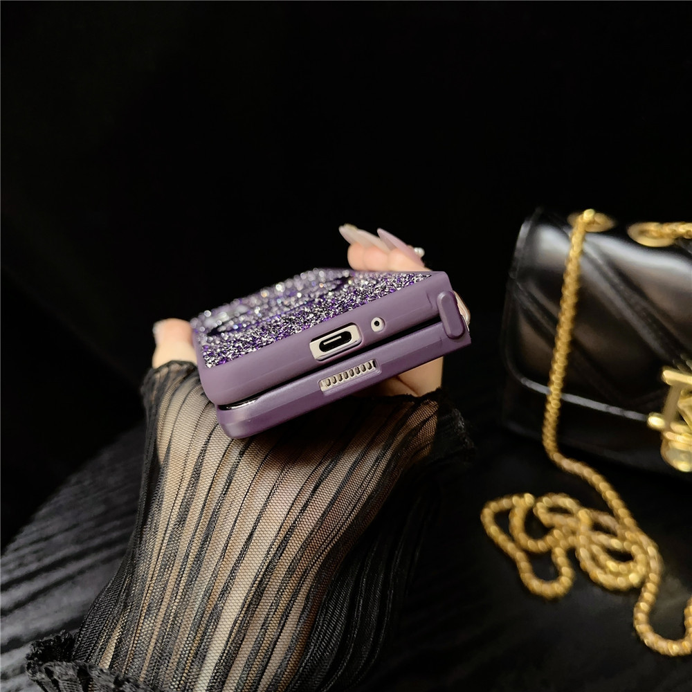 Compatible with Samsung Z Fold7/6/5 phone case, Flip7/6/5/4/3 foldable screen diamond magnetic charging protective case