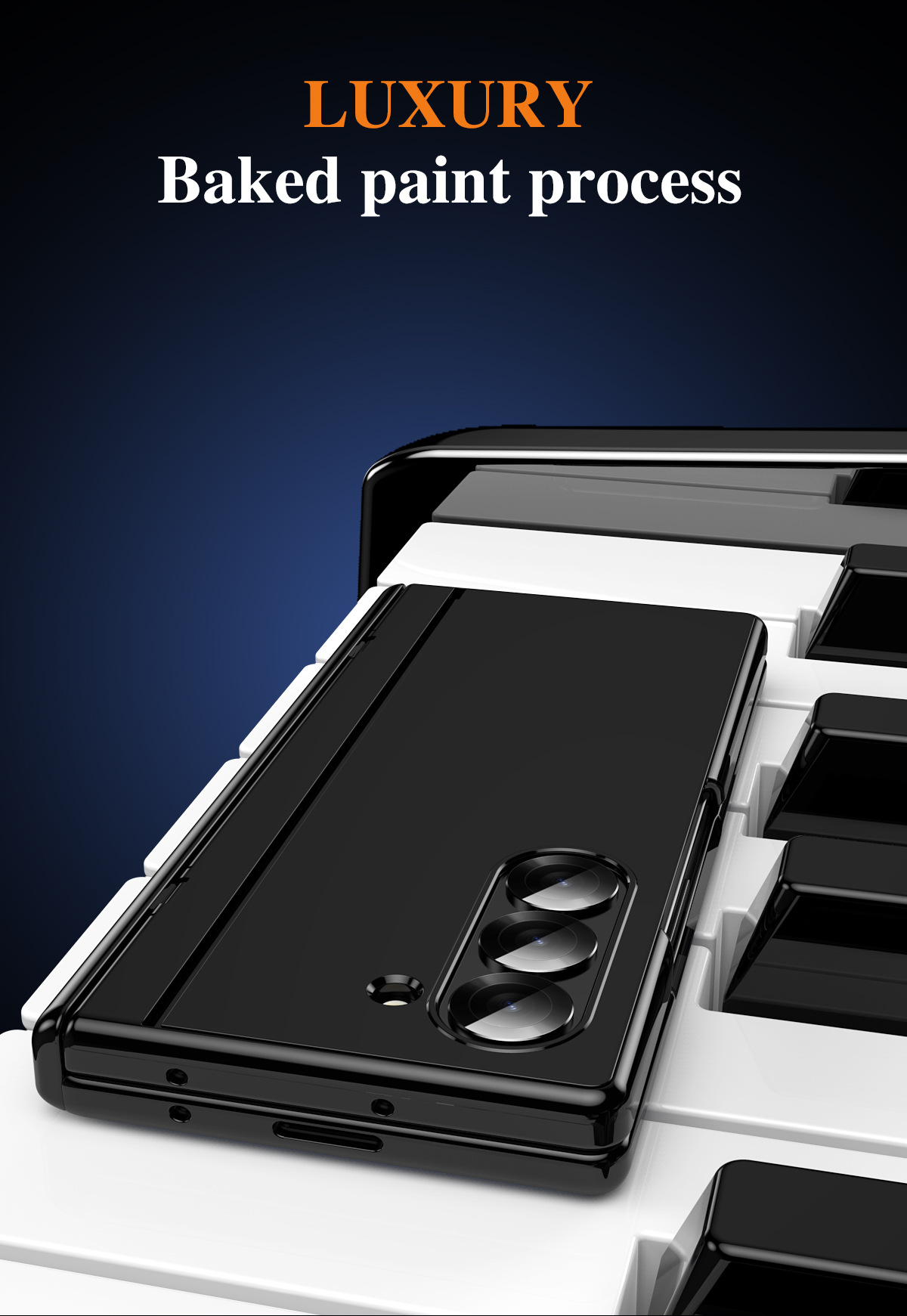Compatible with Samsung Z Fold7/6/5 phone case, 4/3 folding stand, painted hinge case, full-coverage protective case.