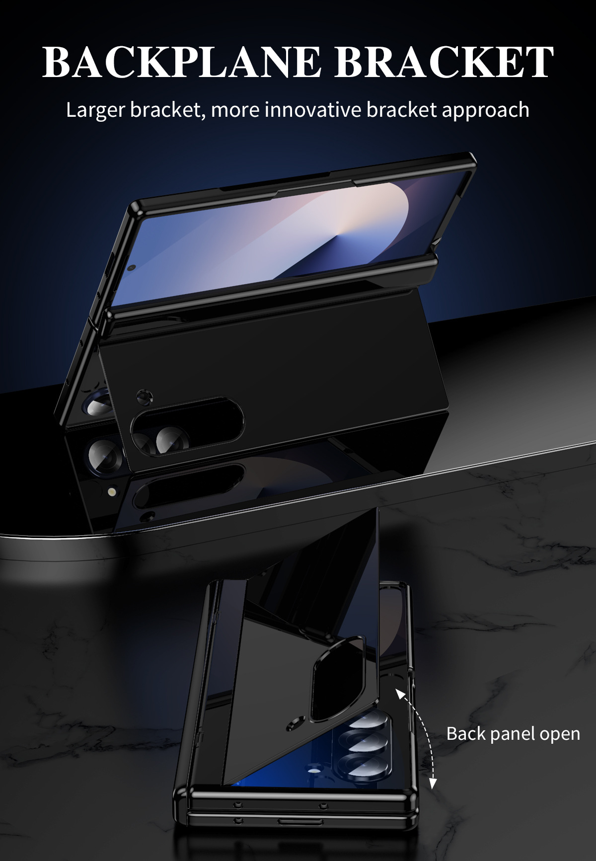 Compatible with Samsung Z Fold7/6/5 phone case, 4/3 folding stand, painted hinge case, full-coverage protective case.