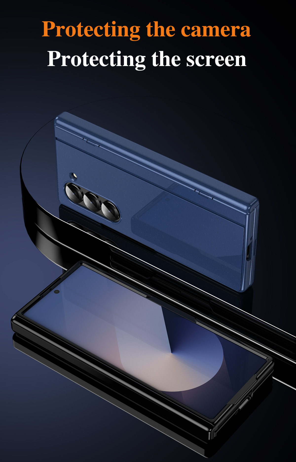 Compatible with Samsung Z Fold7/6/5 phone case, 4/3 folding stand, painted hinge case, full-coverage protective case.