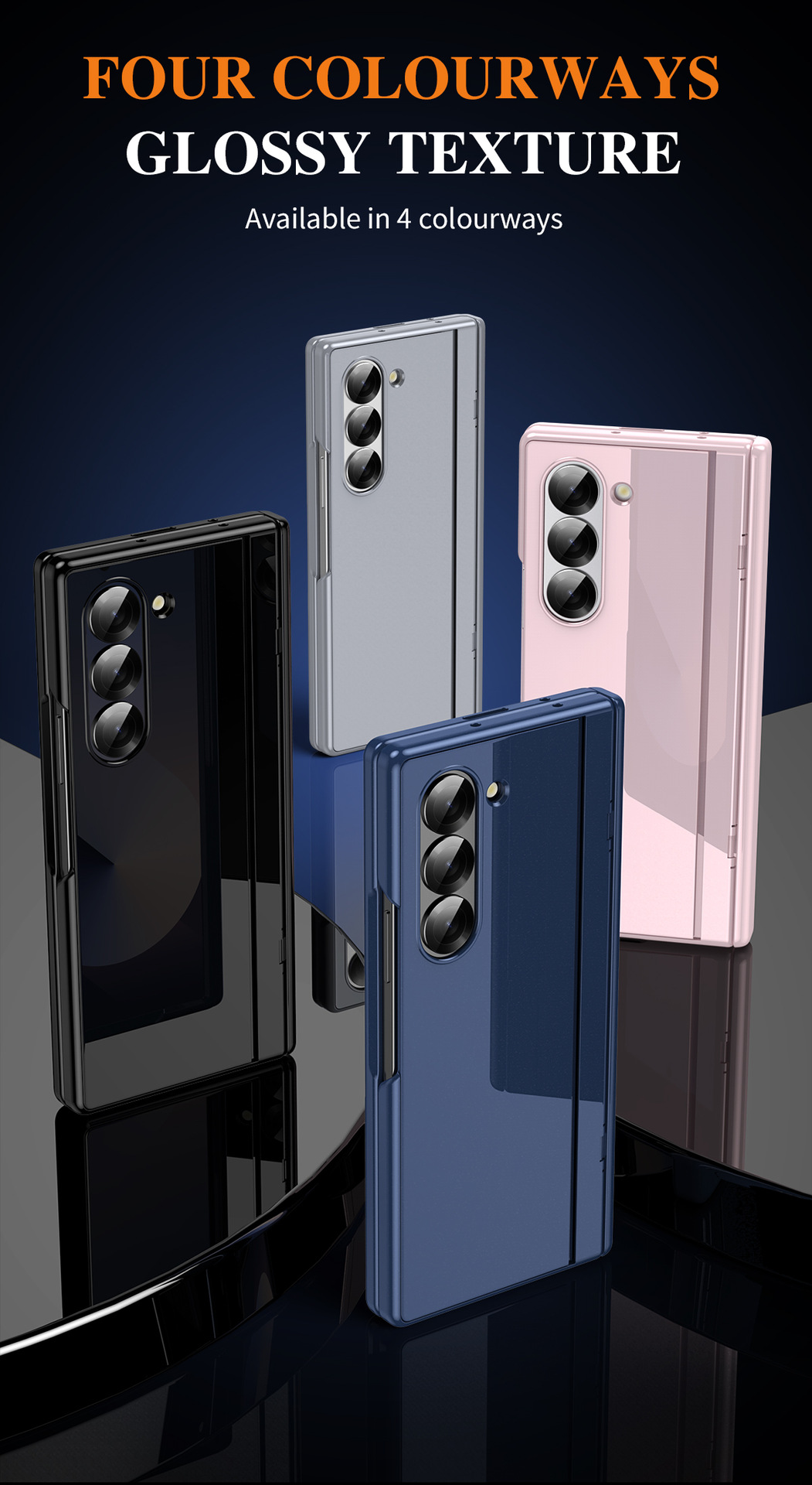 Compatible with Samsung Z Fold7/6/5 phone case, 4/3 folding stand, painted hinge case, full-coverage protective case.