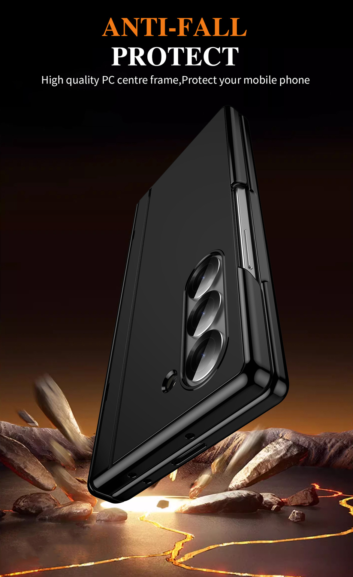 Compatible with Samsung Z Fold7/6/5 phone case, 4/3 folding stand, painted hinge case, full-coverage protective case.