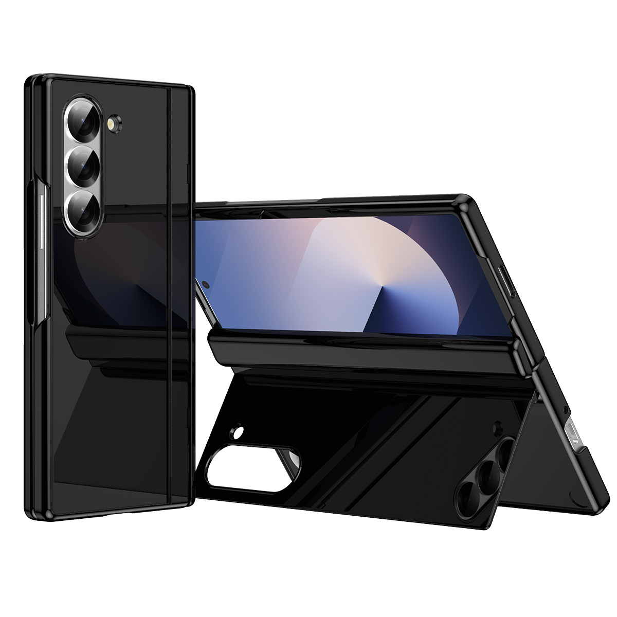 Compatible with Samsung Z Fold7/6/5 phone case, 4/3 folding stand, painted hinge case, full-coverage protective case.