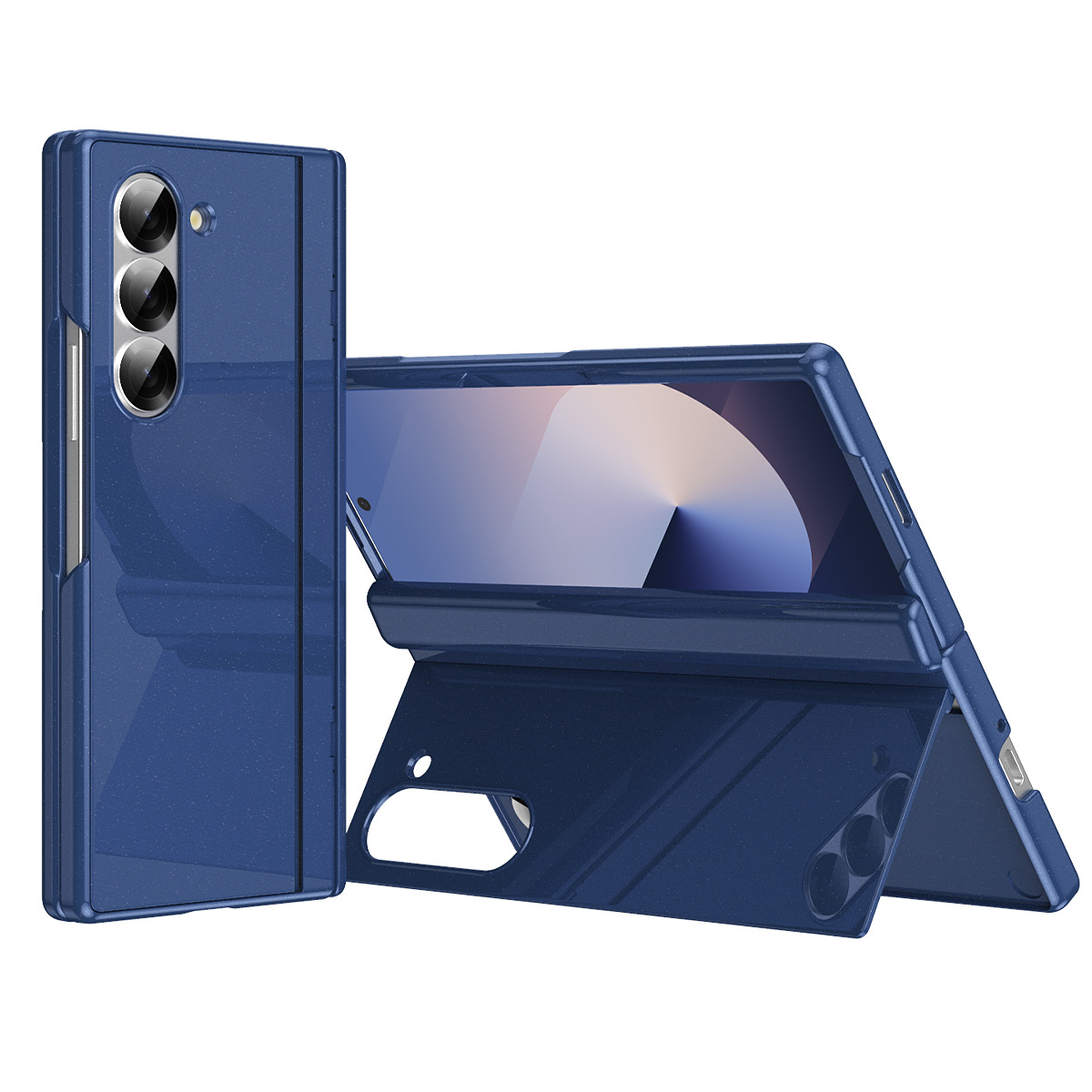 Compatible with Samsung Z Fold7/6/5 phone case, 4/3 folding stand, painted hinge case, full-coverage protective case.