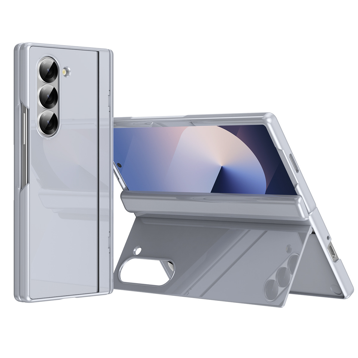 Compatible with Samsung Z Fold7/6/5 phone case, 4/3 folding stand, painted hinge case, full-coverage protective case.