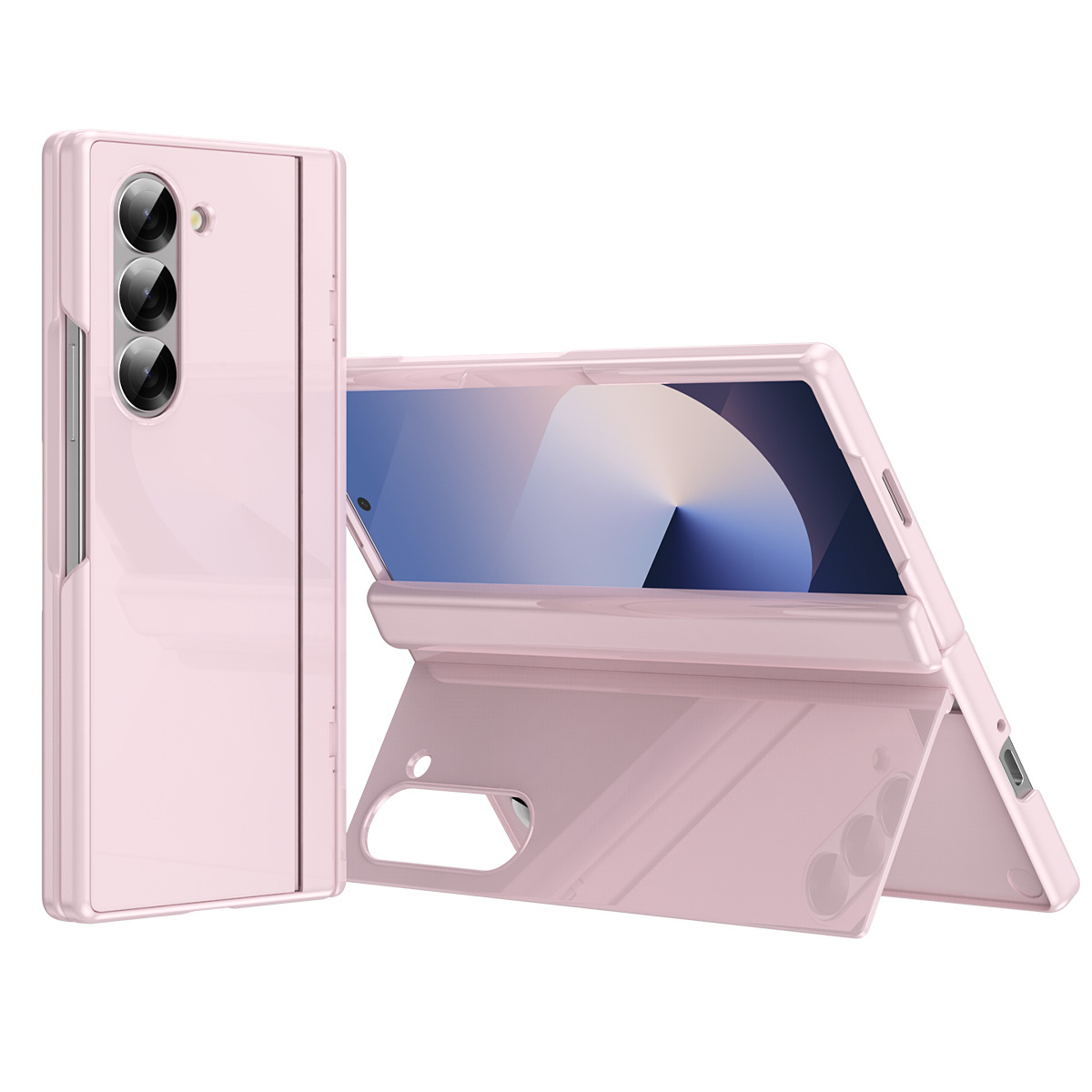 Compatible with Samsung Z Fold7/6/5 phone case, 4/3 folding stand, painted hinge case, full-coverage protective case.
