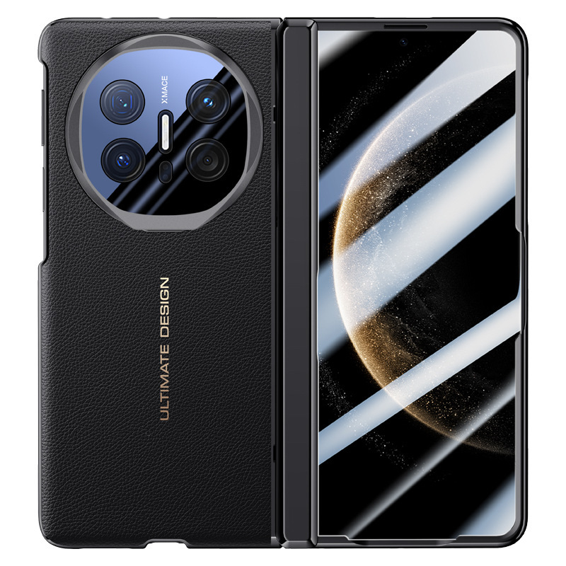 Compatible Huawei Mate X6 phone case, electroplated leather, lens holder, privacy case, hinge, full-coverage protective case