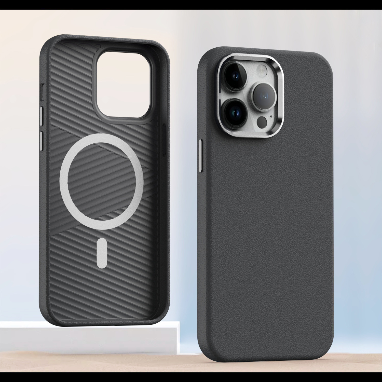 Compatible with Apple 16 Pro Max phone case, 15/14 Plus built-in magnetic leather case, 13 Pro shockproof protective case, 12