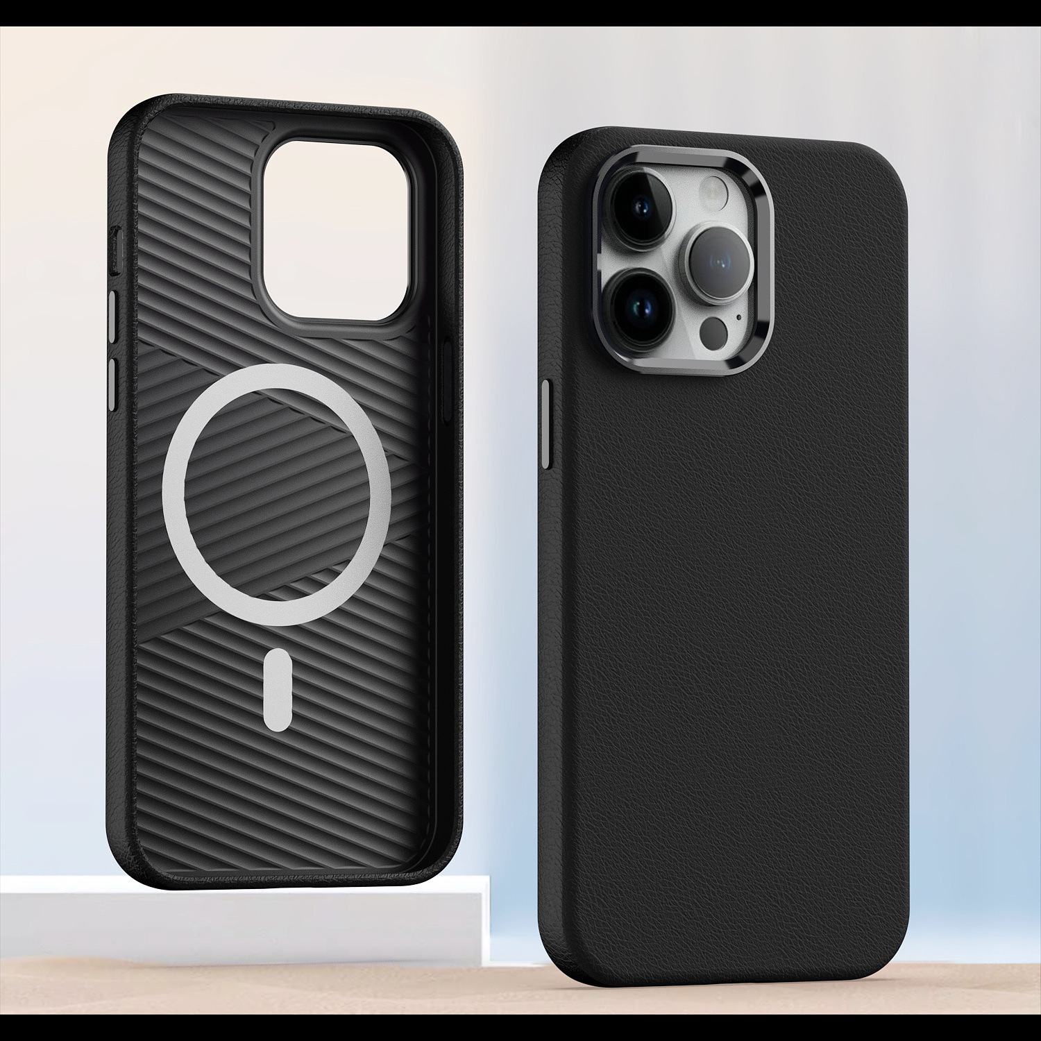 Compatible with Apple 16 Pro Max phone case, 15/14 Plus built-in magnetic leather case, 13 Pro shockproof protective case, 12