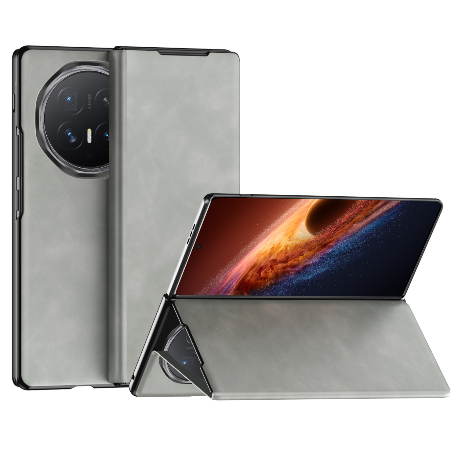 Compatible with Honor Magic V6 phone case, V5 Nappa textured flip leather case, VS3 foldable screen full-coverage drop-proof protective case