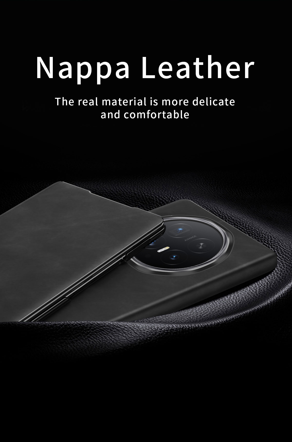 Compatible with Honor Magic V6 phone case, V5 Nappa textured flip leather case, VS3 foldable screen full-coverage drop-proof protective case