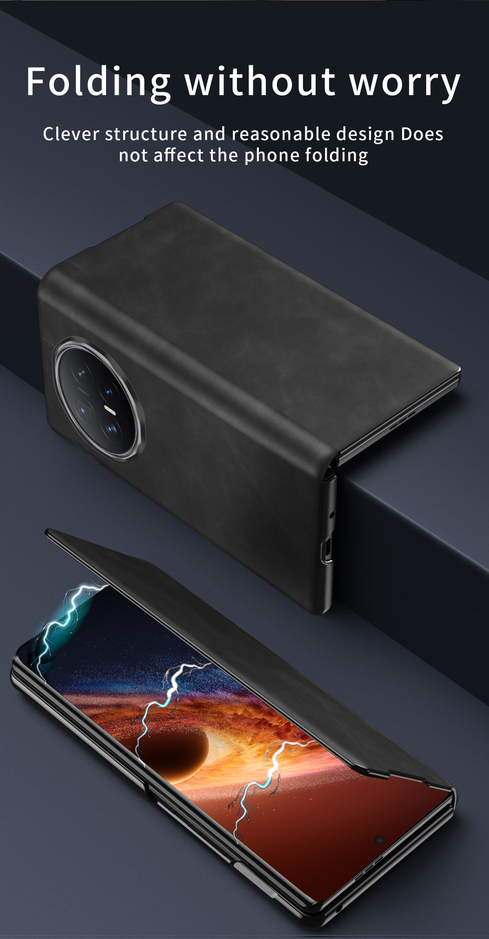 Compatible with Honor Magic V6 phone case, V5 Nappa textured flip leather case, VS3 foldable screen full-coverage drop-proof protective case