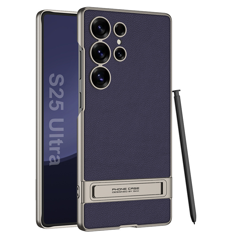 Compatible with Samsung S25 Ultra phone case, vegan leather Triumph stand, S24/23 Ultra ultra-thin shockproof protective case