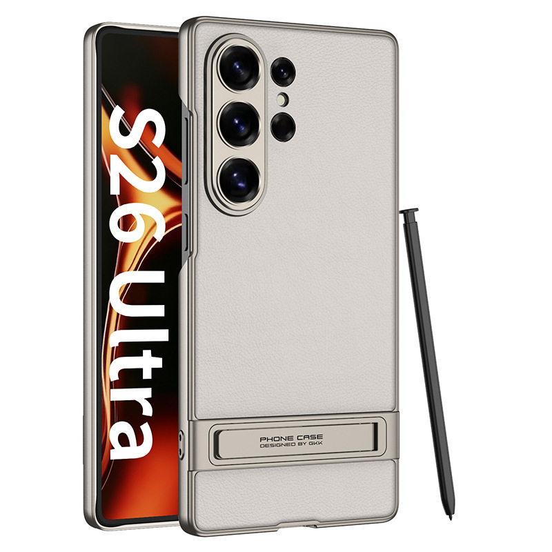 Compatible with Samsung S25 Ultra phone case, vegan leather Triumph stand, S24/23 Ultra ultra-thin shockproof protective case