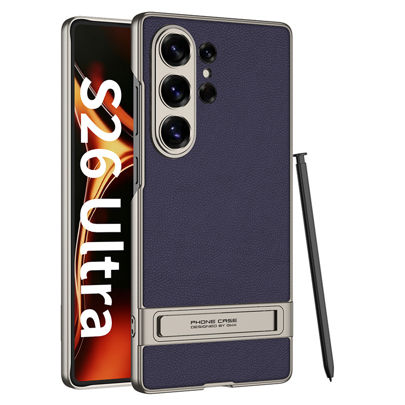 Compatible with Samsung S25 Ultra phone case, vegan leather Triumph stand, S24/23 Ultra ultra-thin shockproof protective case