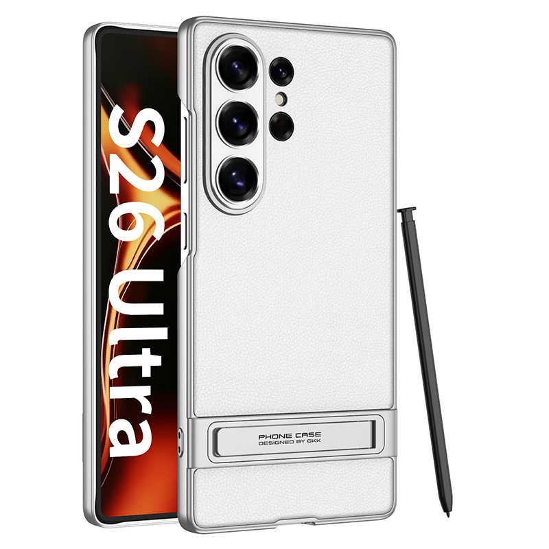 Compatible with Samsung S25 Ultra phone case, vegan leather Triumph stand, S24/23 Ultra ultra-thin shockproof protective case