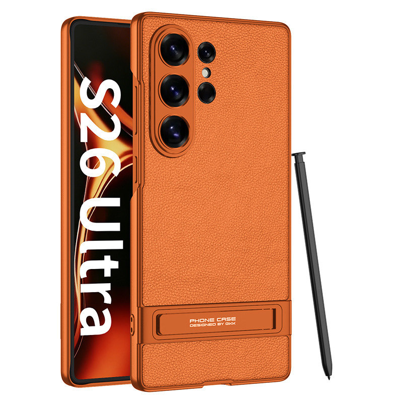 Compatible with Samsung S25 Ultra phone case, vegan leather Triumph stand, S24/23 Ultra ultra-thin shockproof protective case