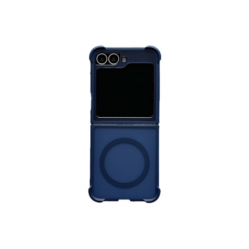 Compatible with Samsung Z Flip 7/6 phone case, 5/4 magnetic rotating ring holder, frosted airbag drop-proof protective case.