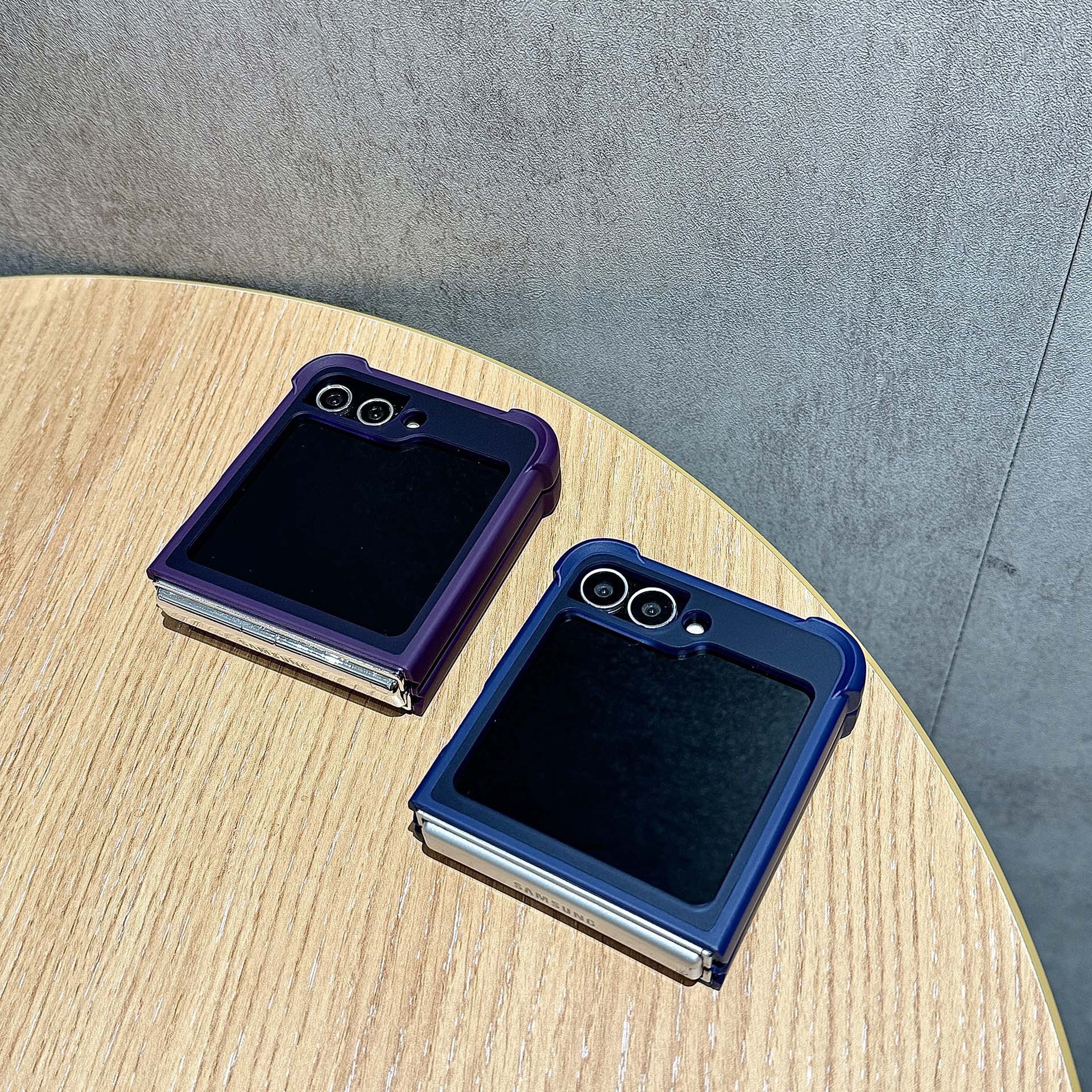 Compatible with Samsung Z Flip 7/6 phone case, 5/4 magnetic rotating ring holder, frosted airbag drop-proof protective case.