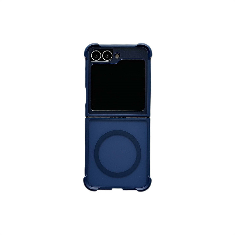 Compatible with Samsung Z Flip 7/6 phone case, 5/4 magnetic rotating ring holder, frosted airbag drop-proof protective case.