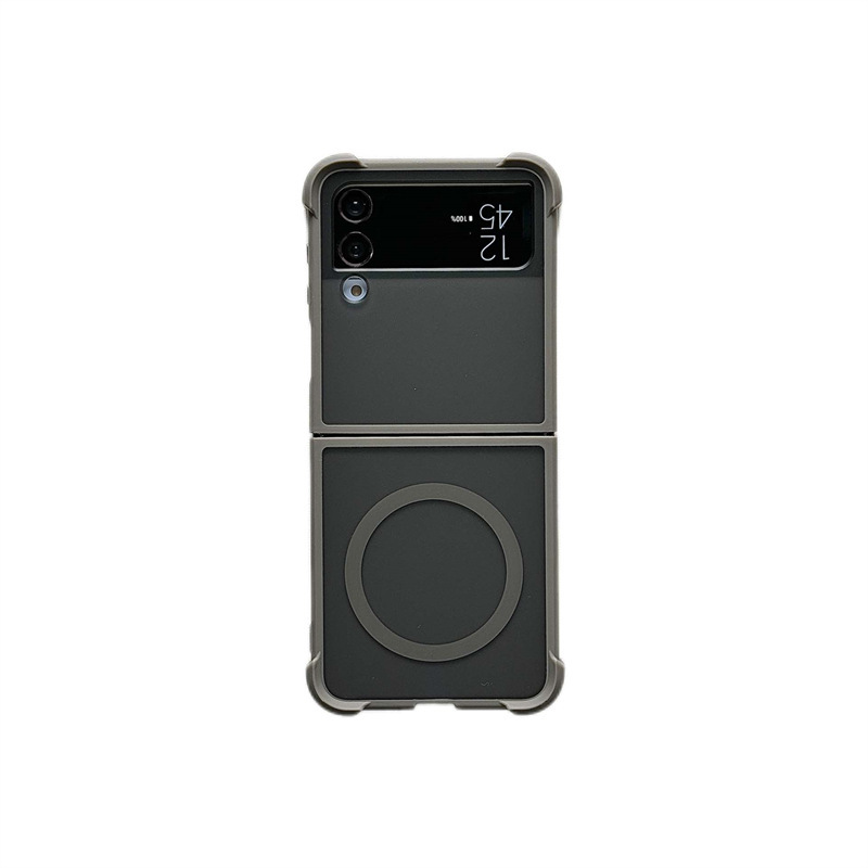 Compatible with Samsung Z Flip 7/6 phone case, 5/4 magnetic rotating ring holder, frosted airbag drop-proof protective case.