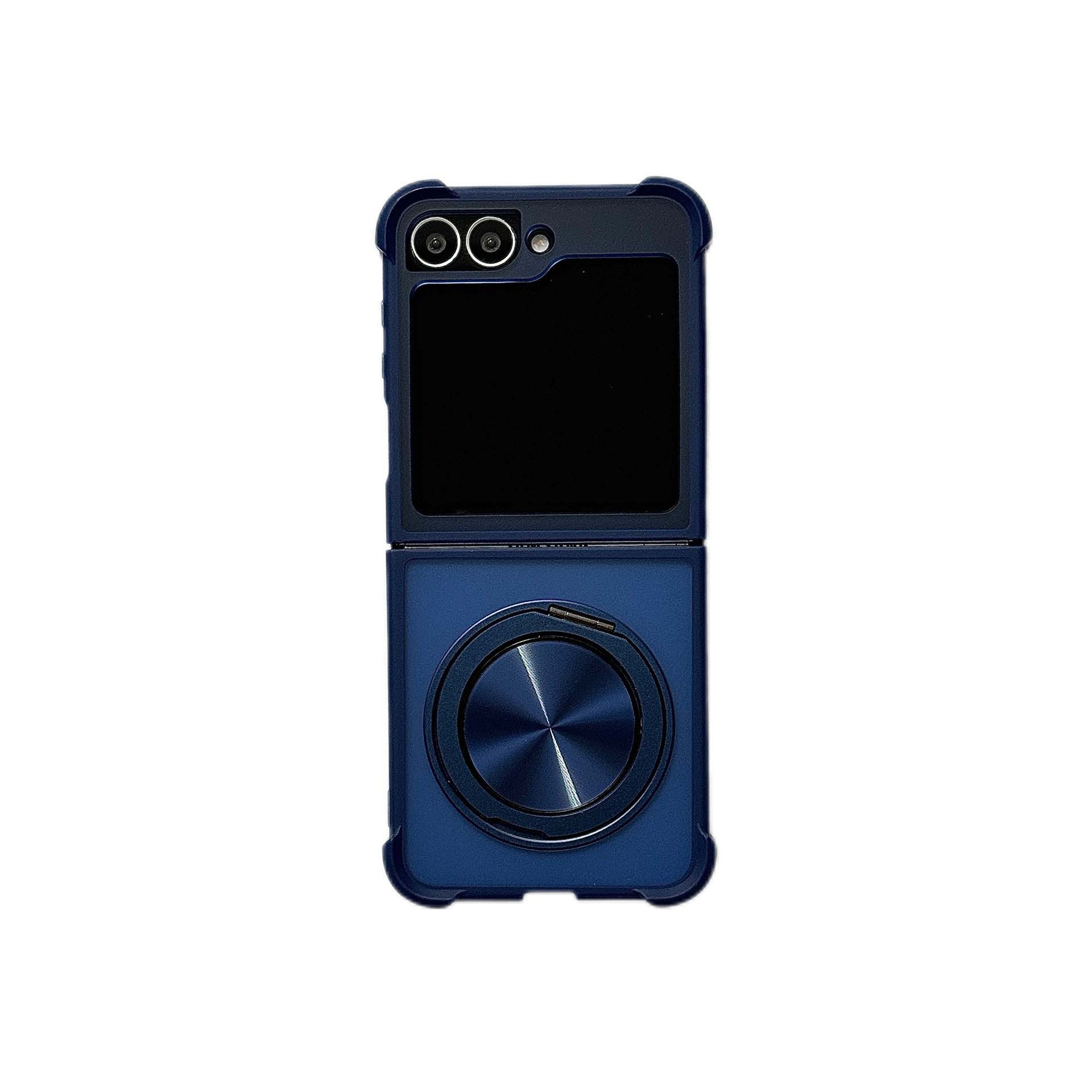 Compatible with Samsung Z Flip 7/6 phone case, 5/4 magnetic rotating ring holder, frosted airbag drop-proof protective case.