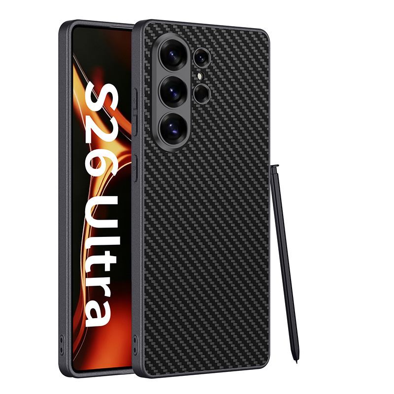 Compatible with Samsung S26 Ultra phone case, 25 Ultra metallic paint, vegan leather, S24U full-coverage shockproof protective case.