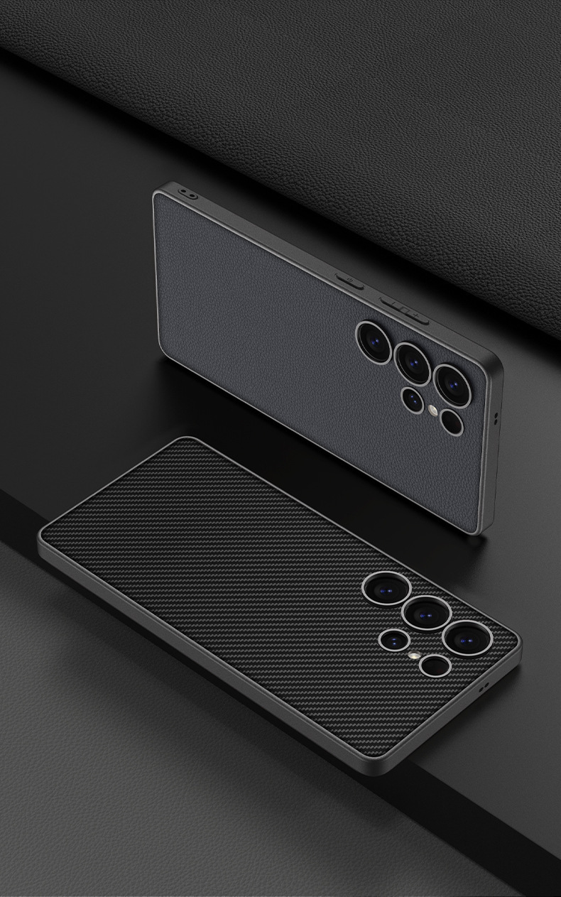 Compatible with Samsung S26 Ultra phone case, 25 Ultra metallic paint, vegan leather, S24U full-coverage shockproof protective case.