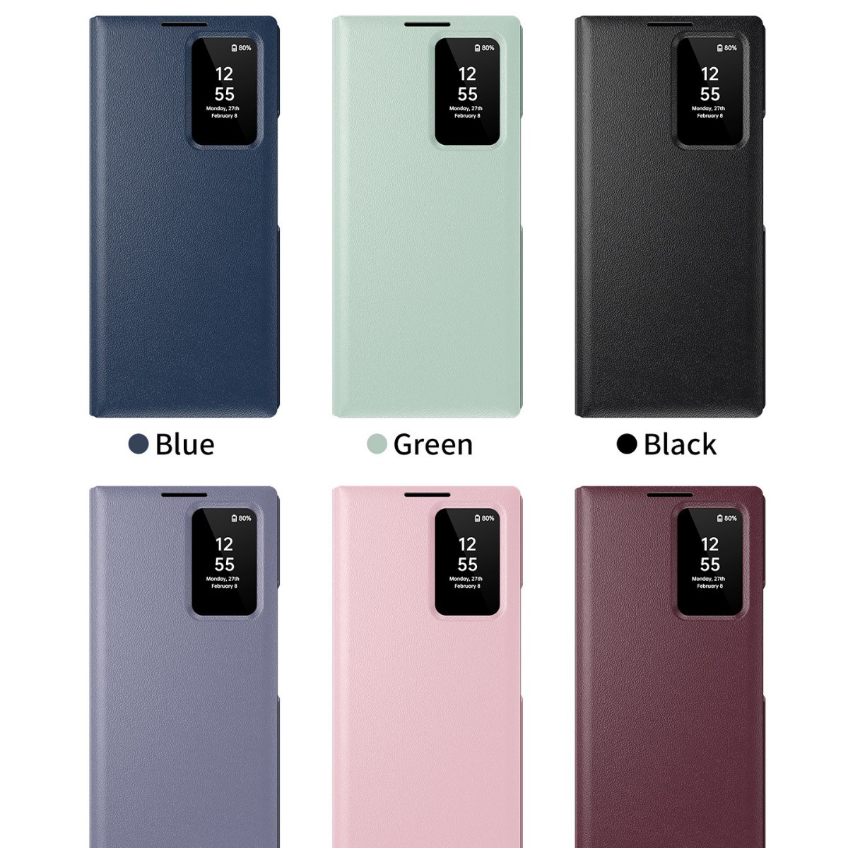 Z TriFold case for Samsung Fold 8/7 phones, no flip cover needed, 6/5 smart sleep mode, 4/3 window leather case