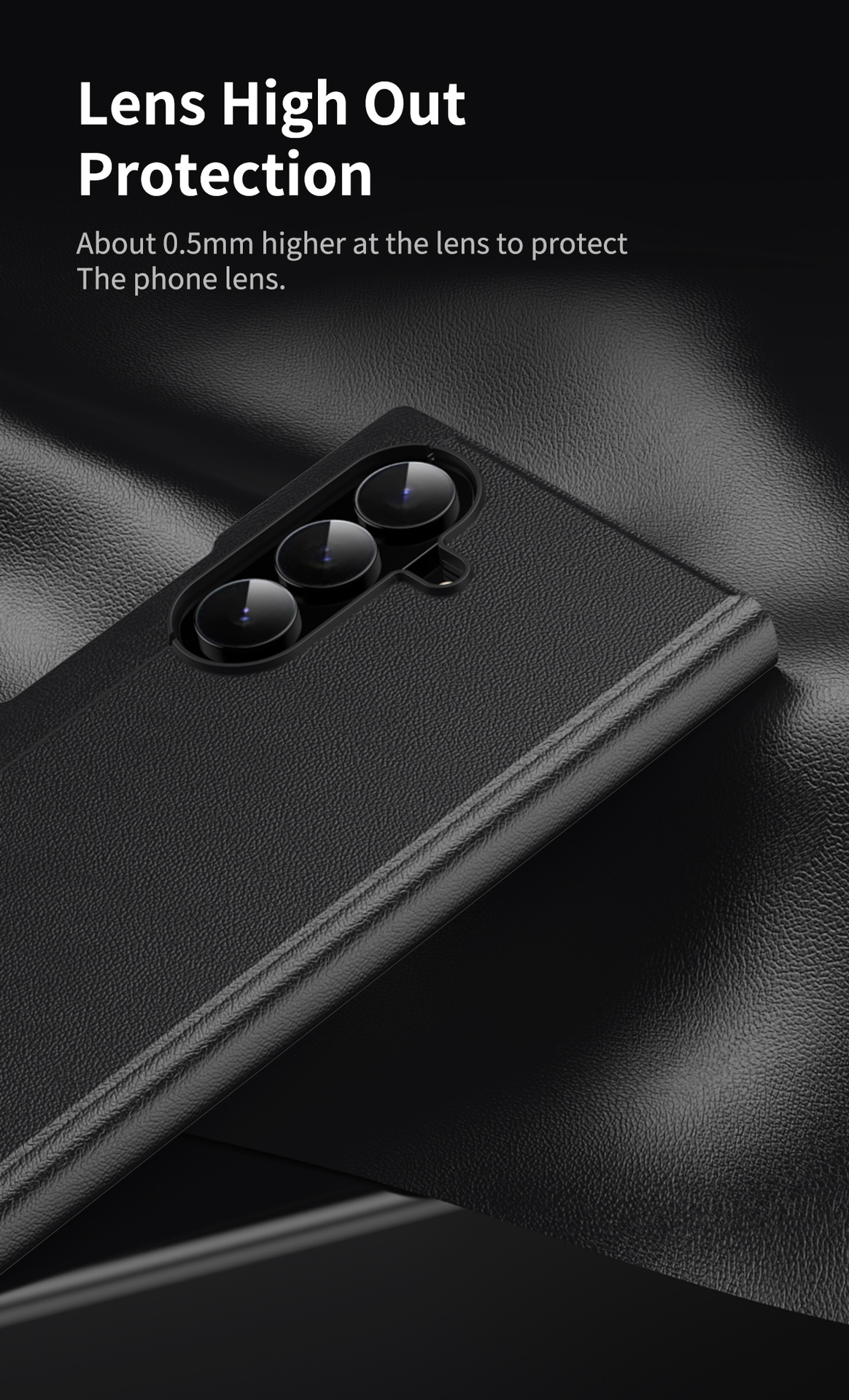 Z TriFold case for Samsung Fold 8/7 phones, no flip cover needed, 6/5 smart sleep mode, 4/3 window leather case