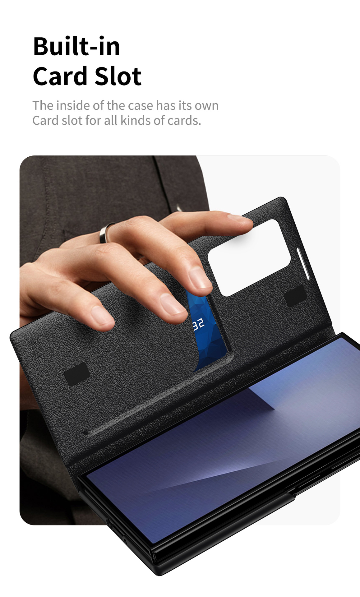 Z TriFold case for Samsung Fold 8/7 phones, no flip cover needed, 6/5 smart sleep mode, 4/3 window leather case