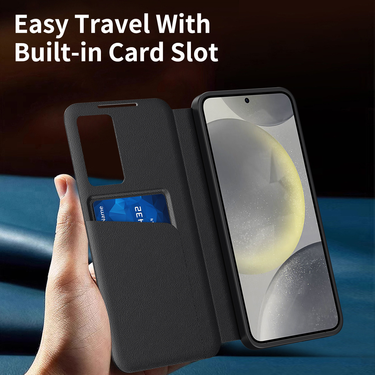 Compatible with Samsung S26 Ultra phone case, A57, no flip-open required for answering calls, S25FE smart window, 24P SIM card slot leather case