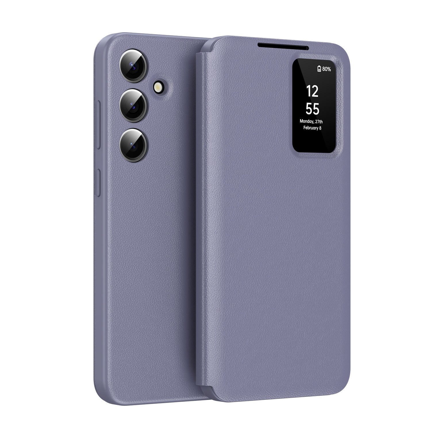 Compatible with Samsung S26 Ultra phone case, A57, no flip-open required for answering calls, S25FE smart window, 24P SIM card slot leather case