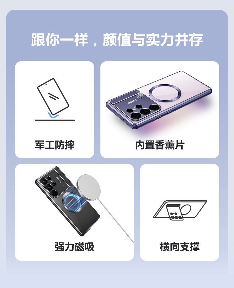 Compatible with Samsung S26/25 Ultra phone case, flip lens holder, 23/24 Ultra magnetic charging protective case