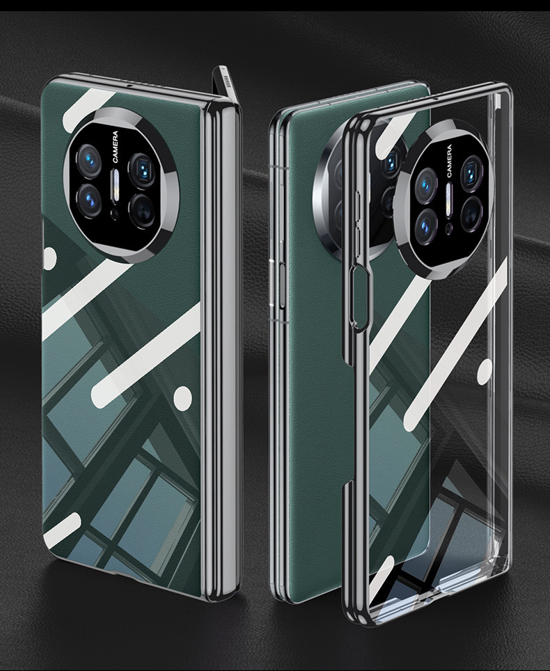 Compatible with Huawei Mate X6 phone case, X5 electroplated transparent TPU soft shell, magnetic hinge, X3 foldable screen protective case