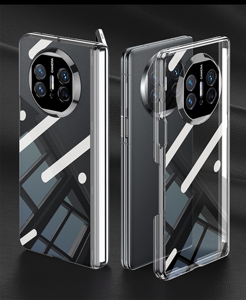 Compatible with Huawei Mate X6 phone case, X5 electroplated transparent TPU soft shell, magnetic hinge, X3 foldable screen protective case