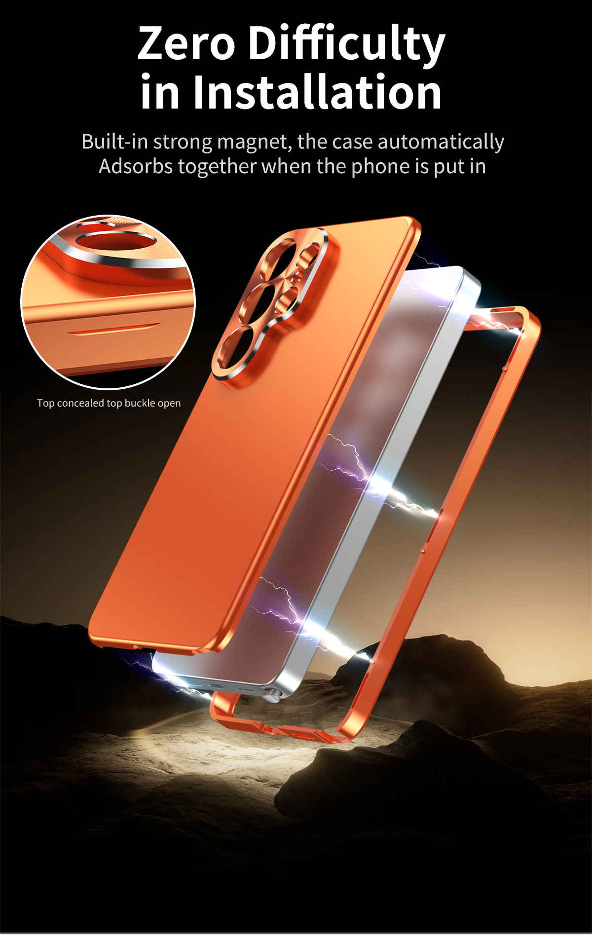 Compatible with Samsung S26 Ultra phone case, S25 Plus magnetic alloy frame, S24U full-coverage drop-proof protective case