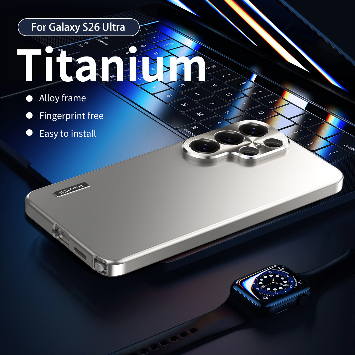 Compatible with Samsung S26 Ultra phone case, S25 Plus magnetic alloy frame, S24U full-coverage drop-proof protective case