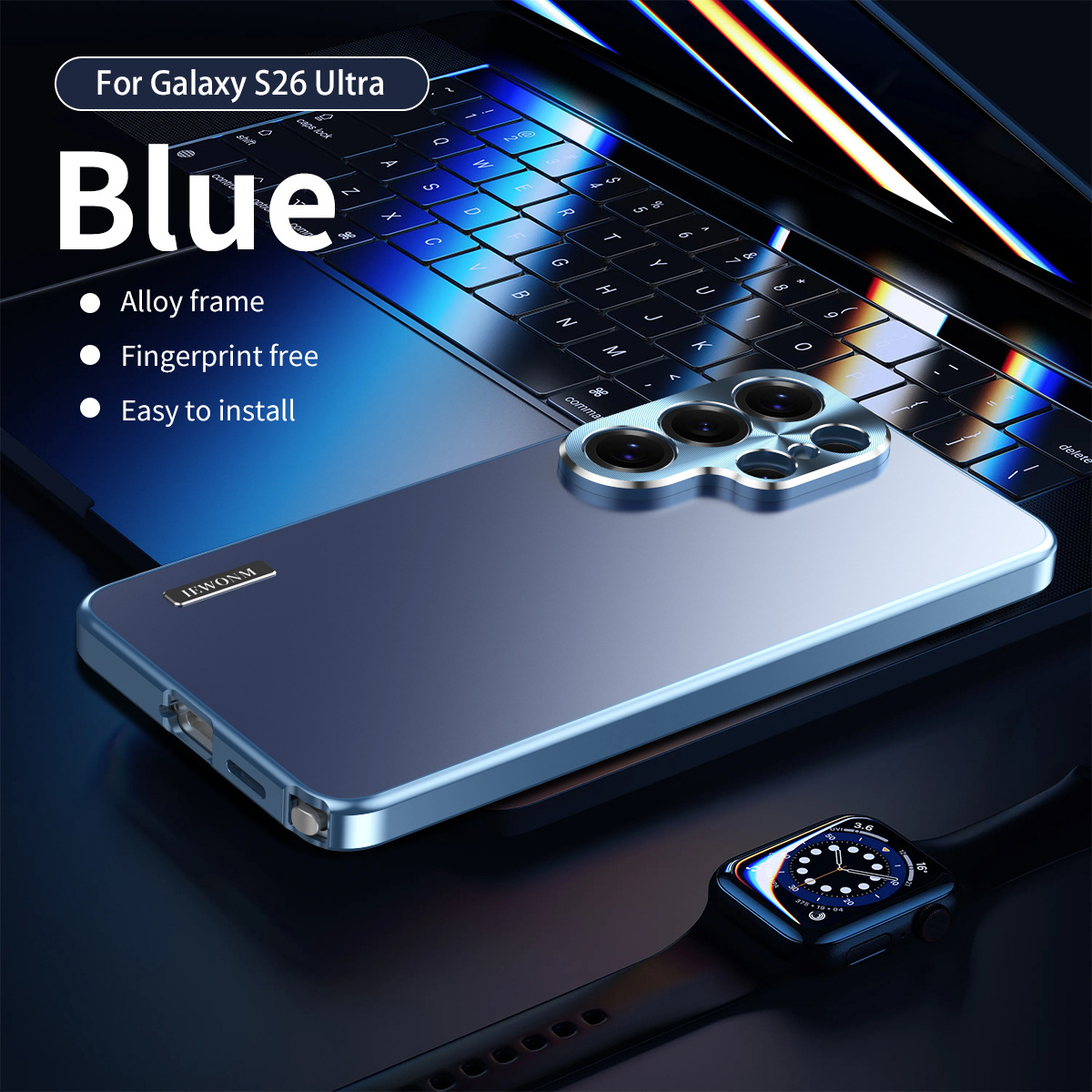 Compatible with Samsung S26 Ultra phone case, S25 Plus magnetic alloy frame, S24U full-coverage drop-proof protective case
