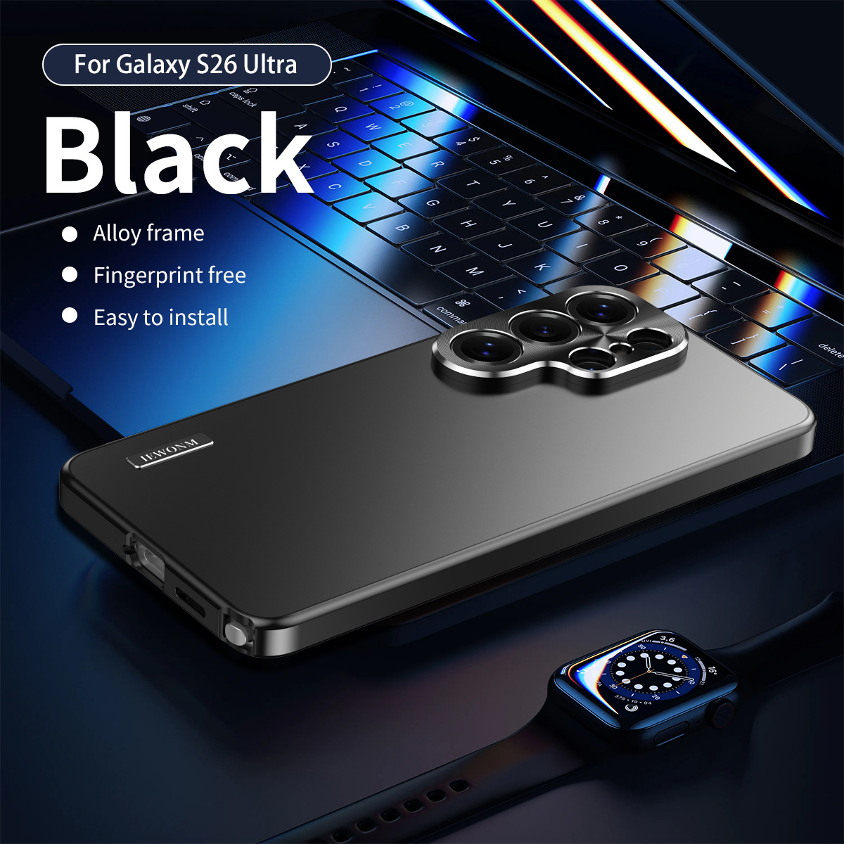 Compatible with Samsung S26 Ultra phone case, S25 Plus magnetic alloy frame, S24U full-coverage drop-proof protective case