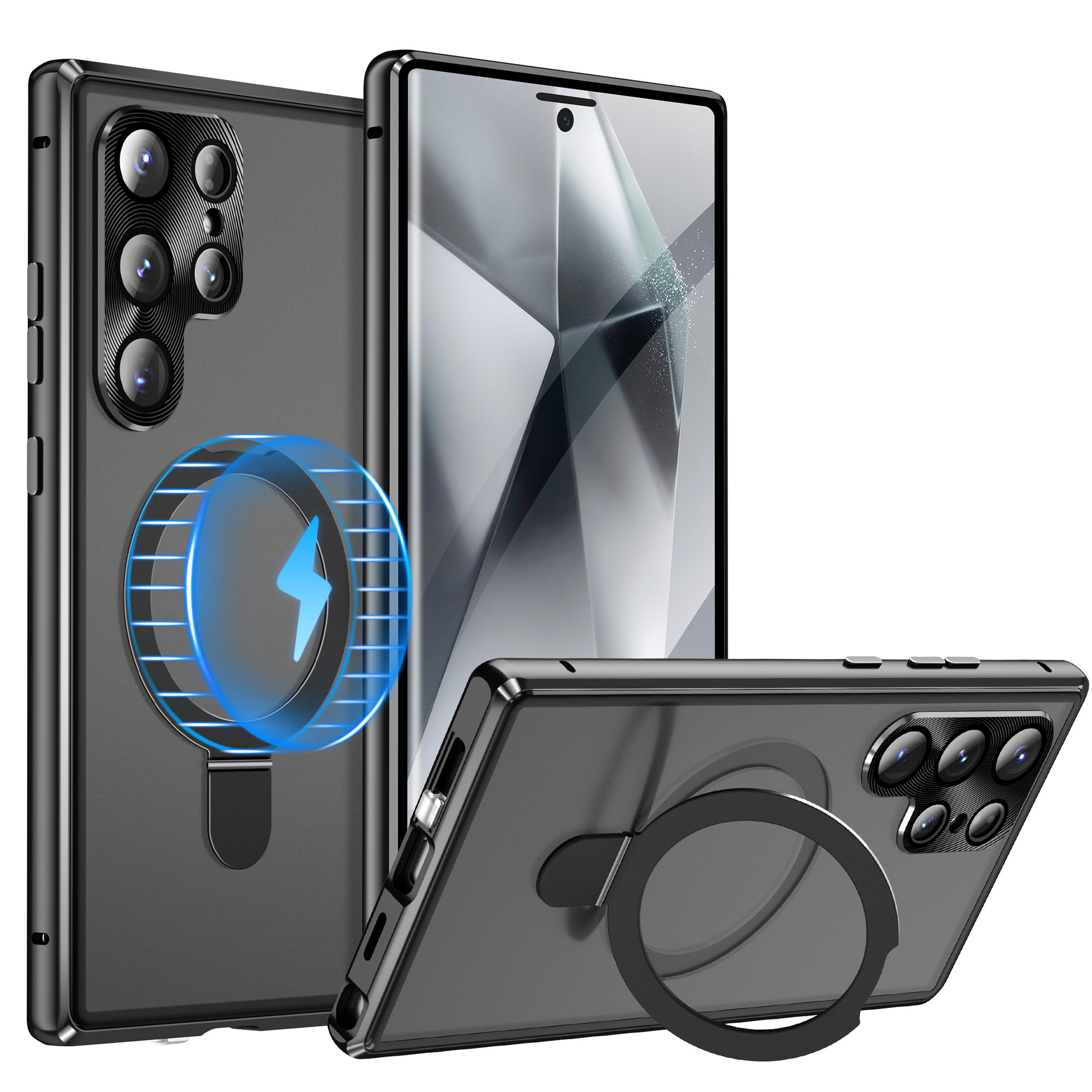 Compatible with Samsung S26 Ultra phone case, S25 Ultra metal magnetic holder, S24 Ultra full-coverage protective case