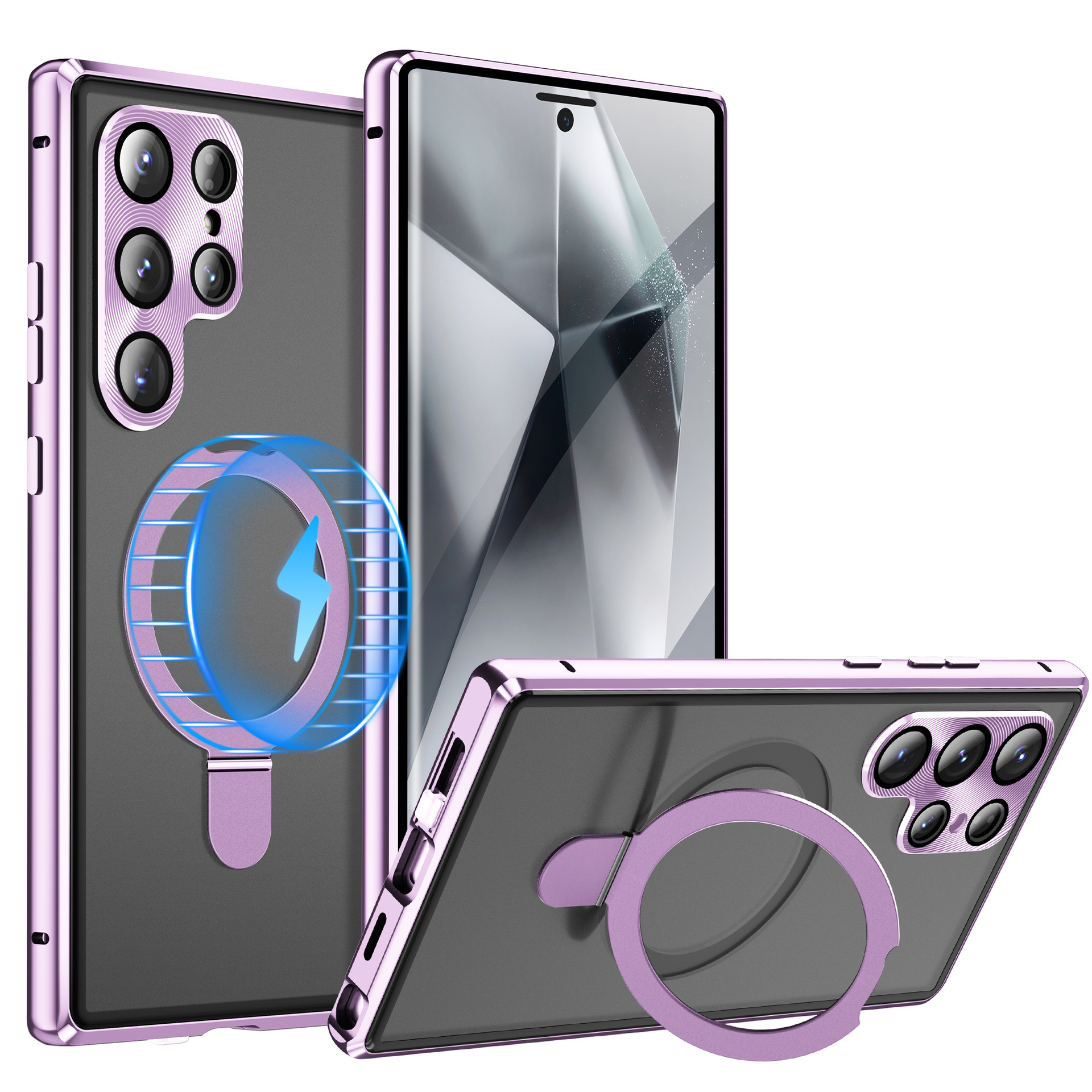 Compatible with Samsung S26 Ultra phone case, S25 Ultra metal magnetic holder, S24 Ultra full-coverage protective case