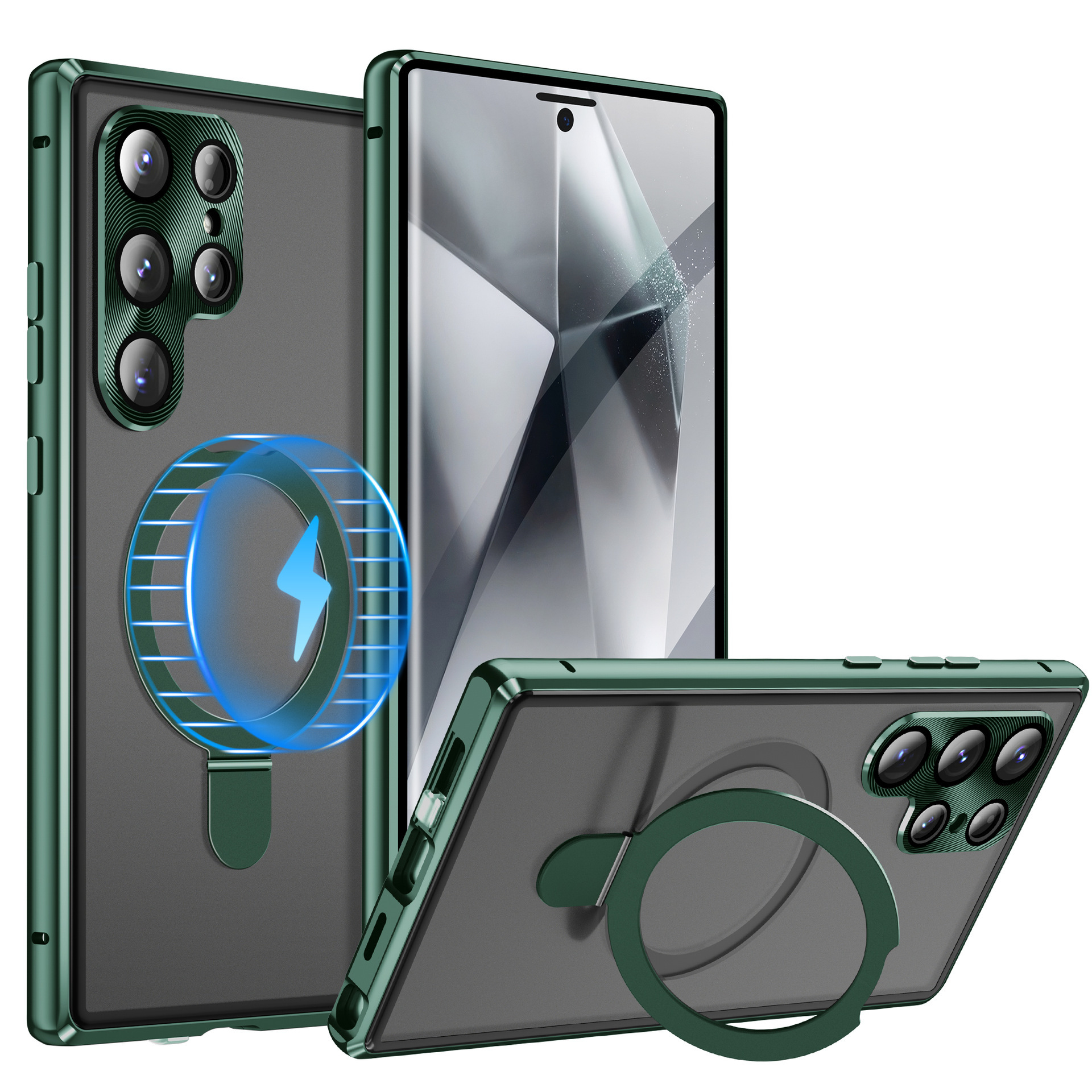 Compatible with Samsung S26 Ultra phone case, S25 Ultra metal magnetic holder, S24 Ultra full-coverage protective case